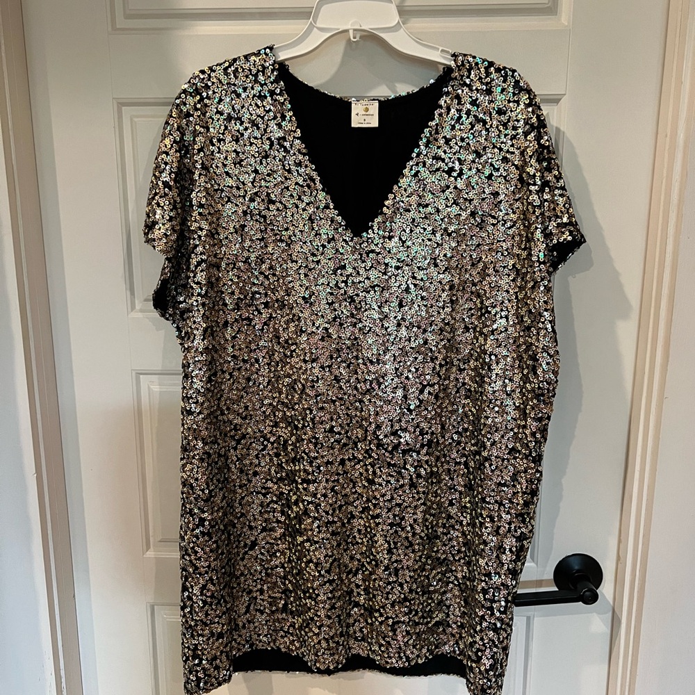 By Together Sequin V-Neck Top